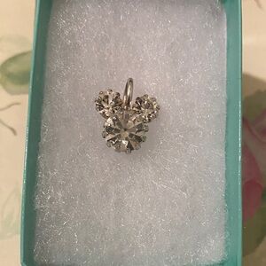 Elegant Silver Crystal Mickey Mouse Pendant